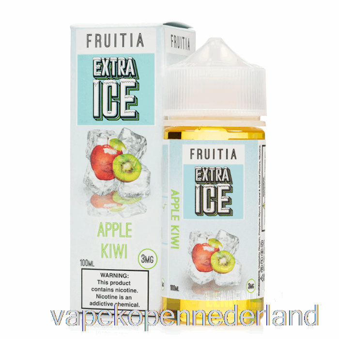 Elektronische Sigaret Vape Appel Kiwi - Extra Ijs - Fruitia - 100ml 3mg